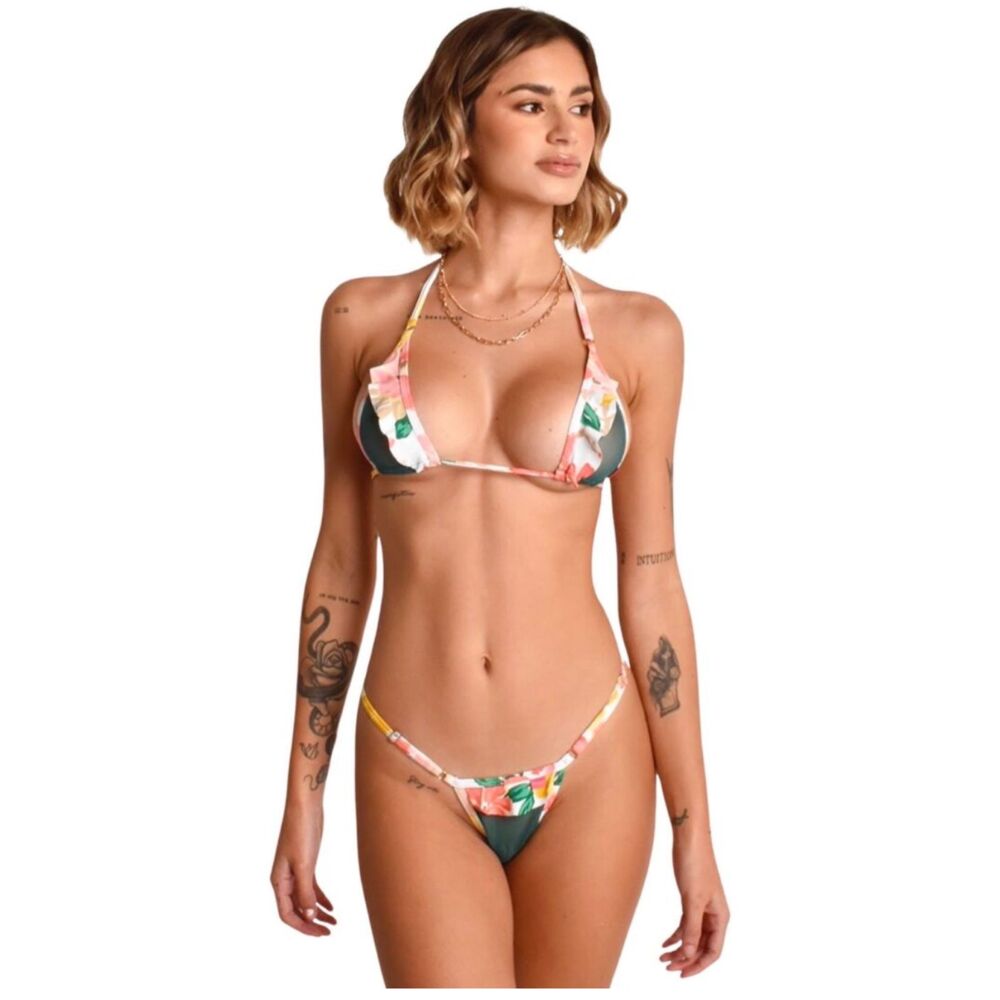 String Bikini Set - Multicolor Floral - size Medium - Picture 2 of 5